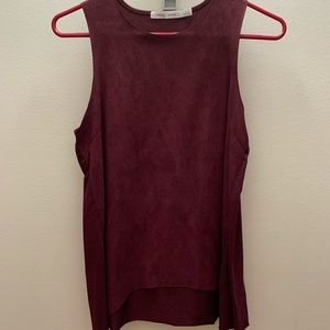 Gorgeous maroon suede boutique sleeveless blouse